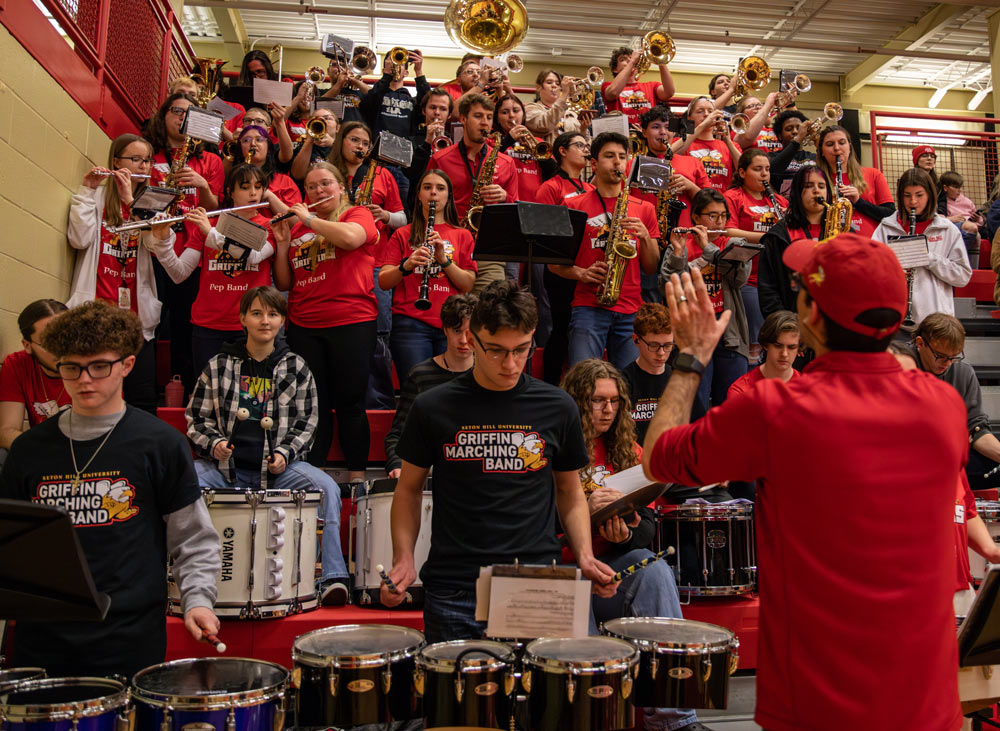 Griffin Pep band in the McKenna Center