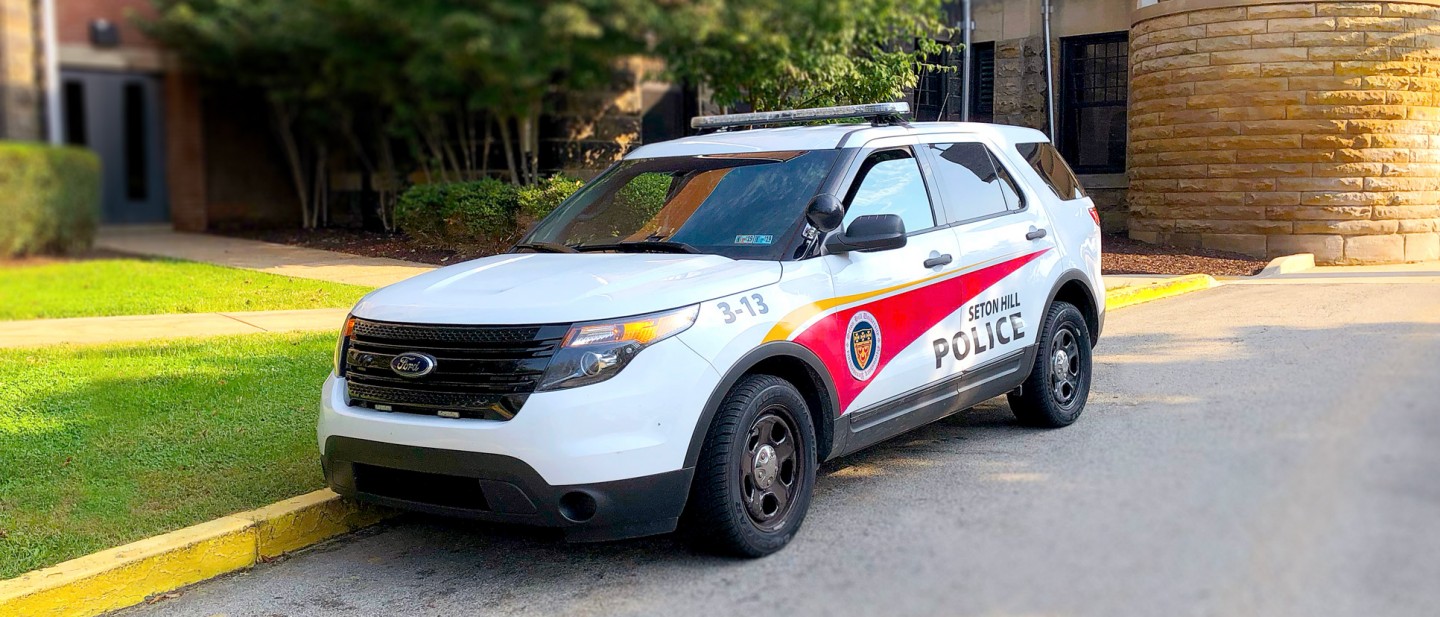 Seton Hill campus police patrol SUV