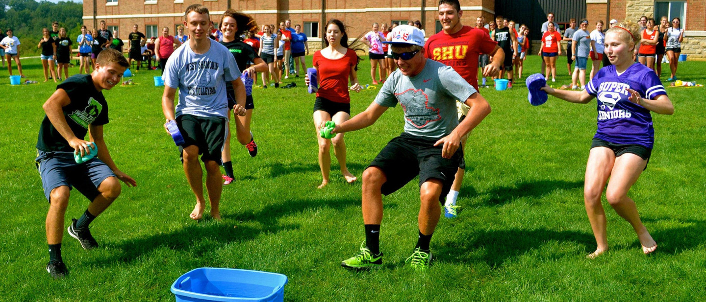 Seton Hill Students competing in a race