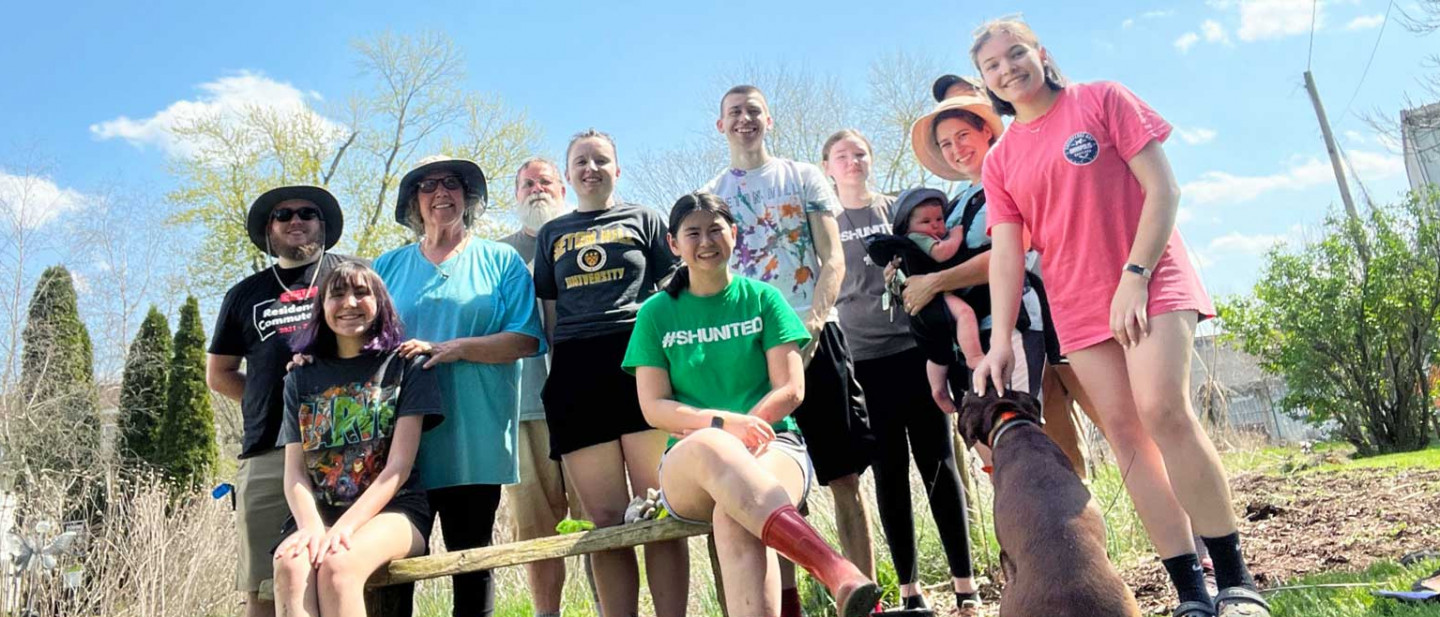 Seton Hill Students working on the farm