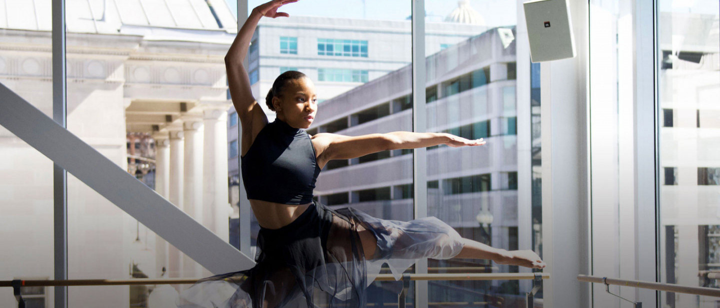 A female dance practicing 