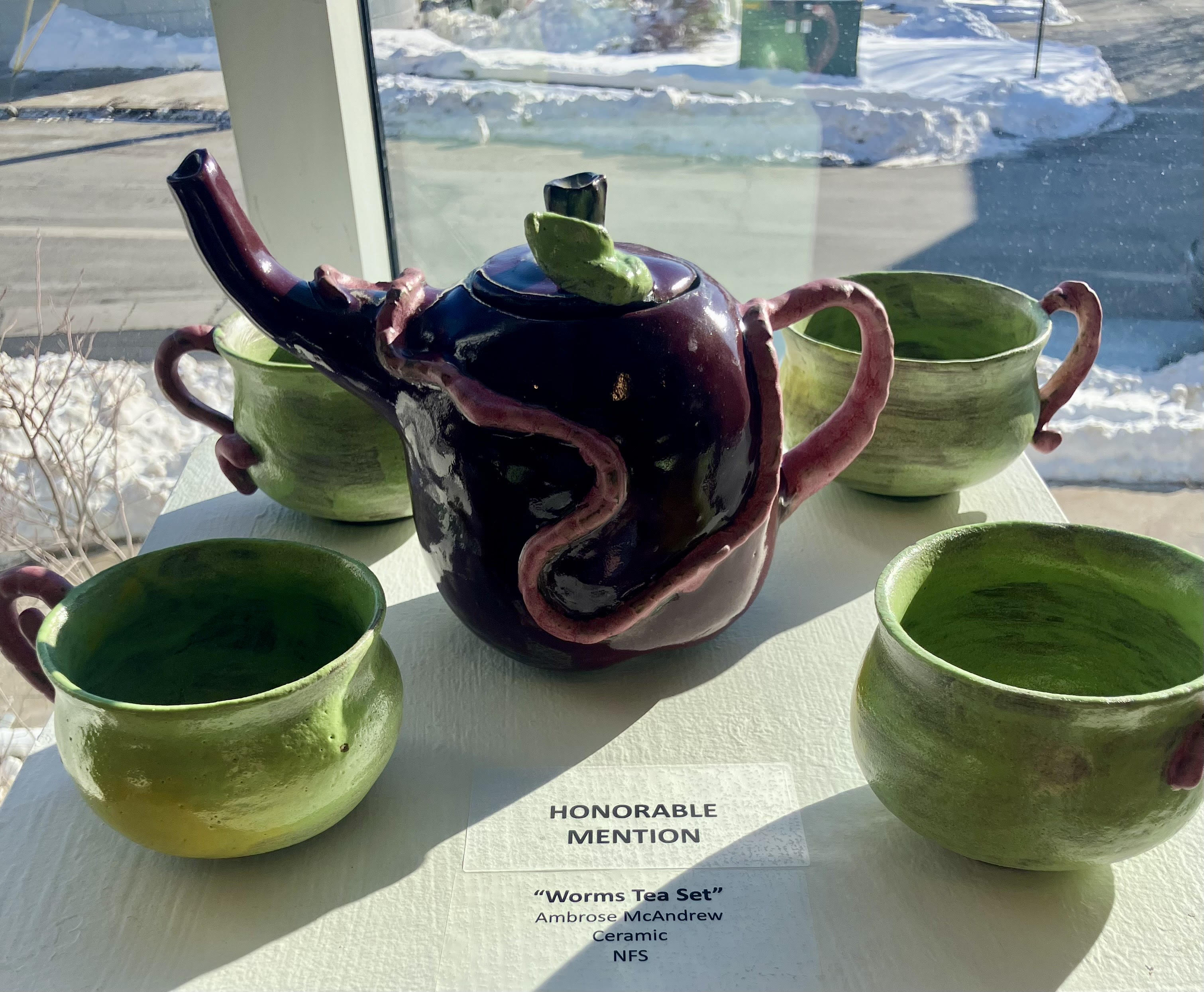 Honorable Mention: Ambrose McAndrew, “Worms Tea Set”