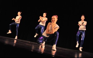 Dancers from the SHU Dance Academy Hip Hop class perform in a recital