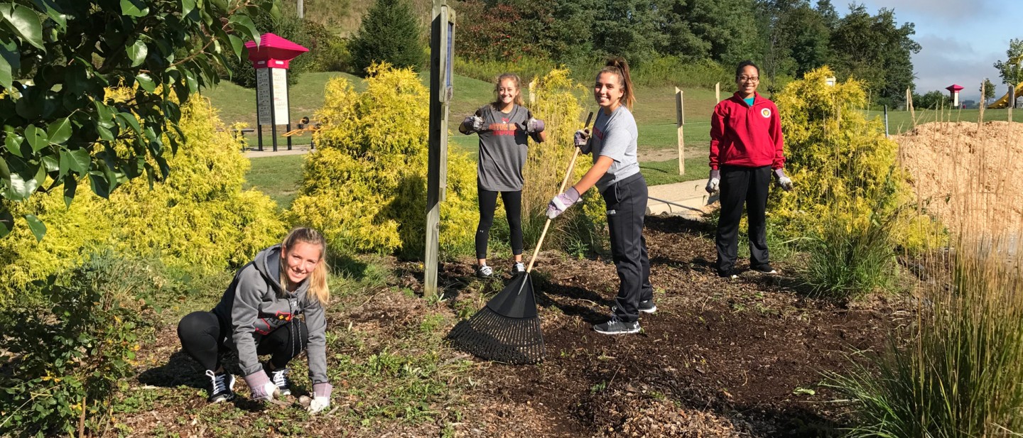 Seton Hill students performing community service