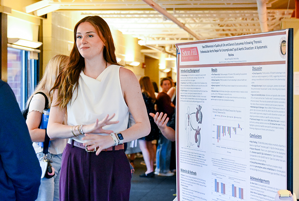 students present research posters