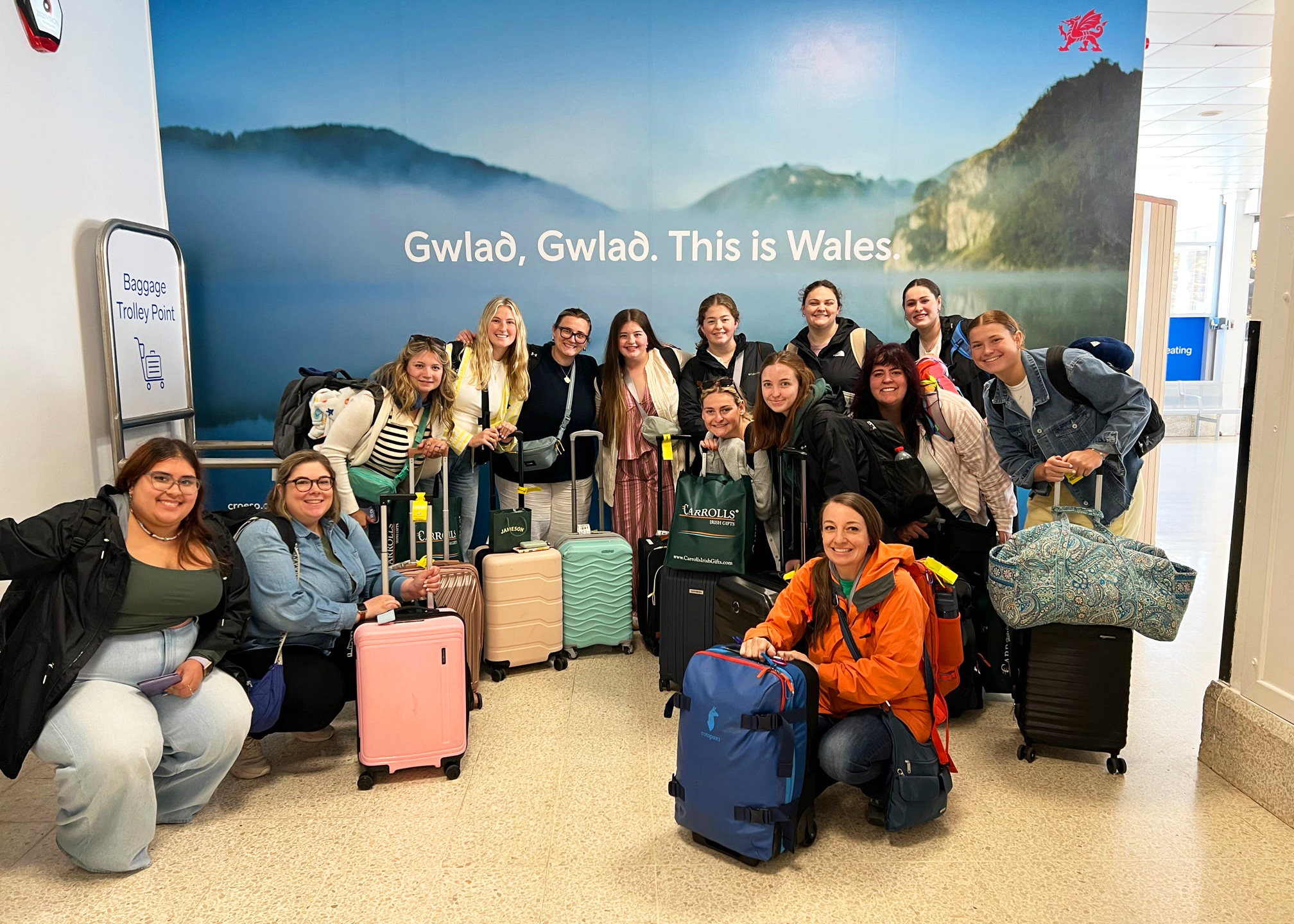Group of people at the airport.