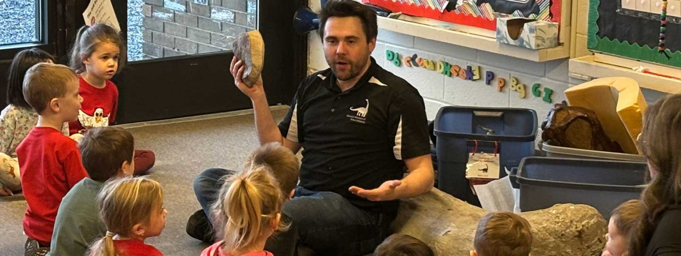 Dinosaur Presentation by Seton Hill Alum a Big Hit at Child Development Center