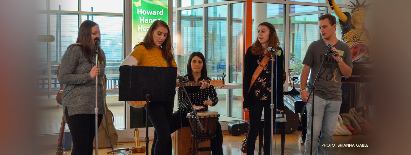 Music Therapy Club Performs at Children’s Hospital During Andrew McCutchen’s Project Pittsburgh Volunteer Week 