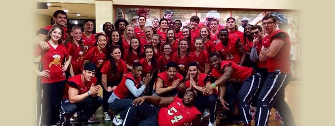 Seton Hill Football & Dance Teams Rock Basketball Game