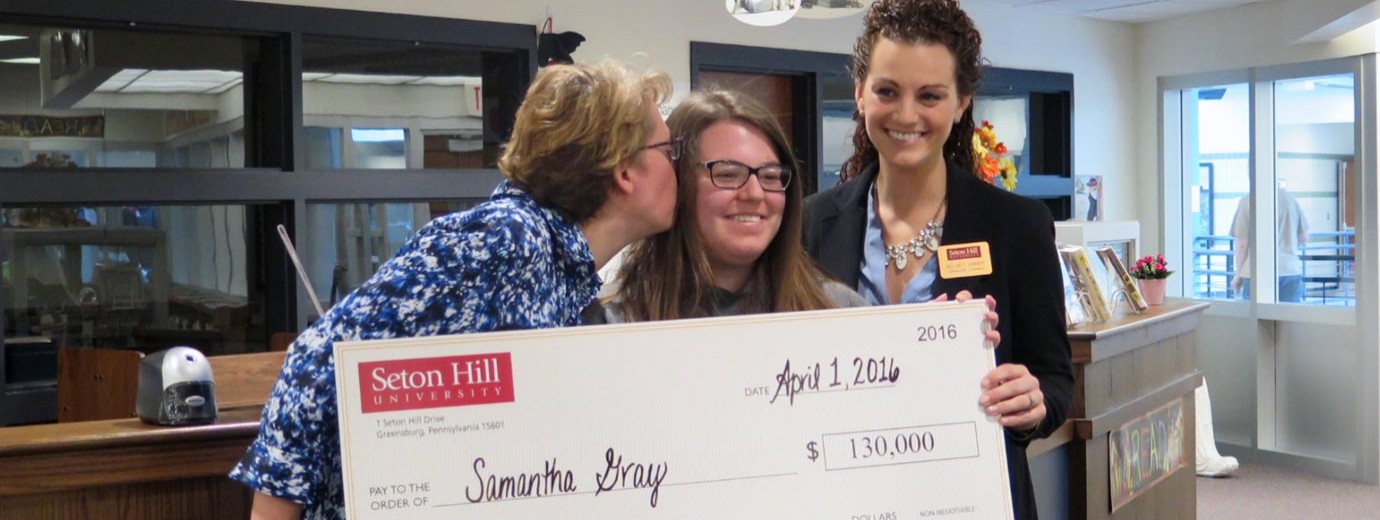 Seton Hill Surprises New Student with Scholarship on April 1